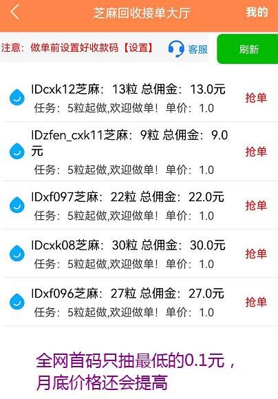 芝麻回收平臺最高一手價格多少錢？芝麻粒助力官方邀請碼