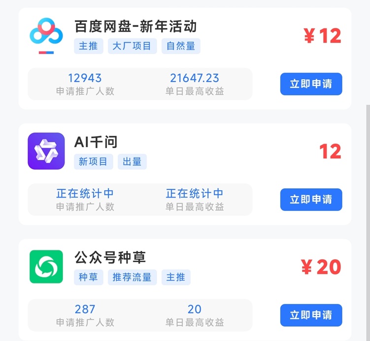 千問ai拉新上線了，12元一單，新用戶太多了，一天收入過千！